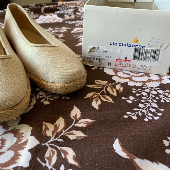 Summer | Vintage Liz Claiborne Canvas Flats, Natural & Jute Colour | 9M - Picture 11 of 13